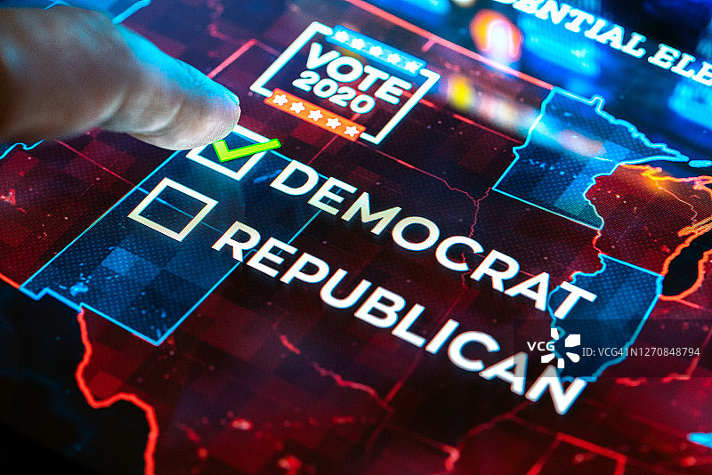 民主党投票。2020年选举图片素材