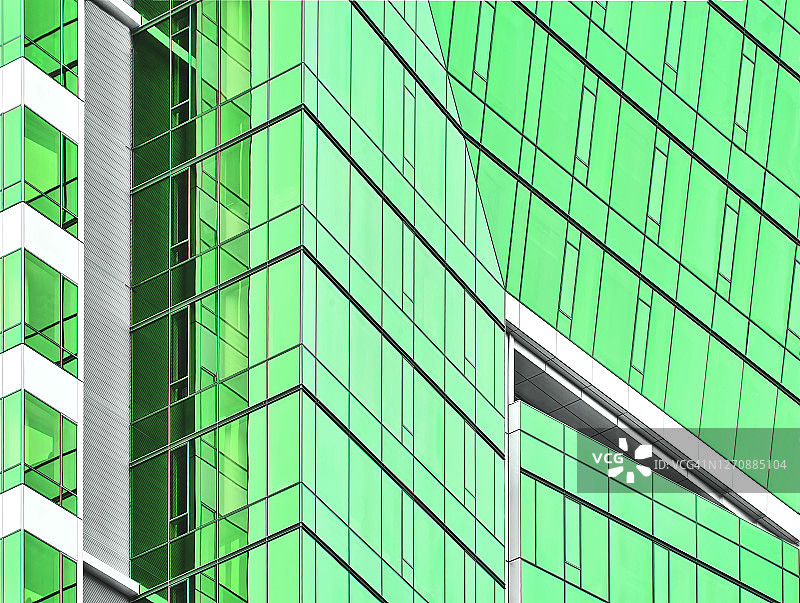 绿色玻璃摩天大楼图片素材