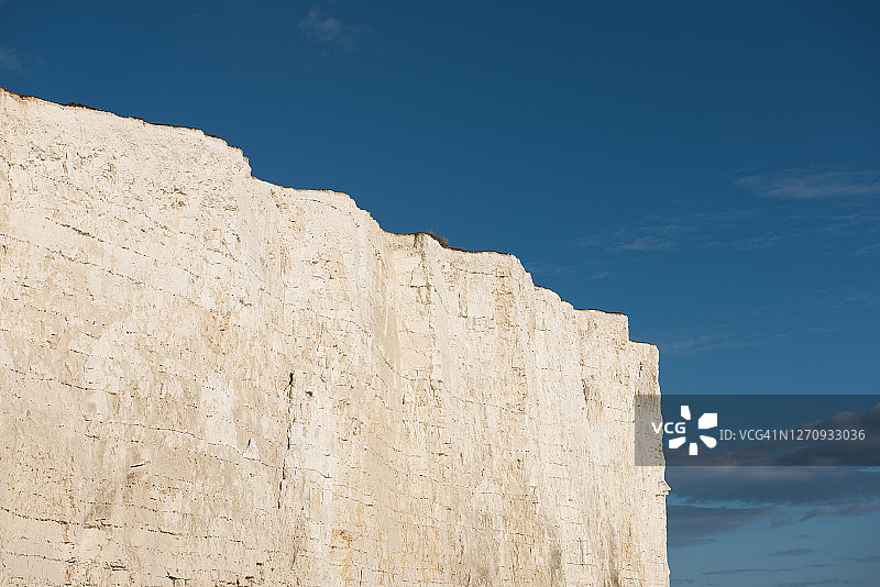 英国东萨塞克斯郡七姐妹崖的粉笔岩石面图片素材