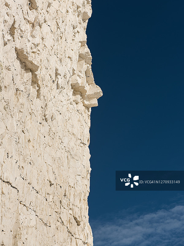 英国东萨塞克斯郡七姐妹崖的粉笔岩石面图片素材