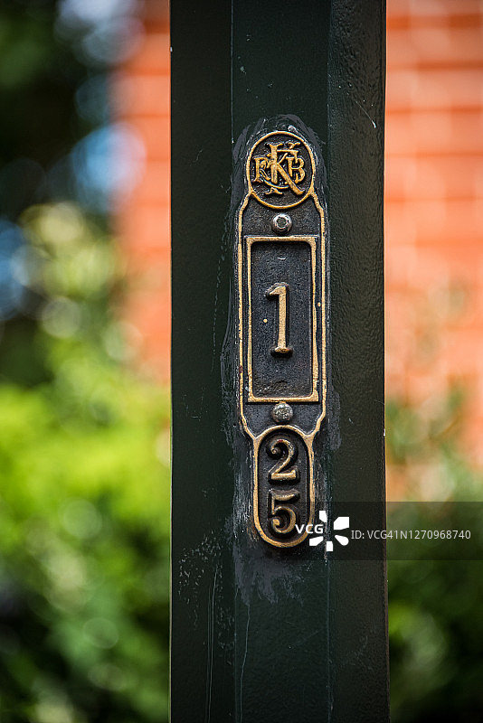 灯柱上的编号图片素材