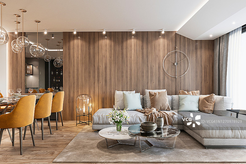 现代开放空间公寓室内图片素材