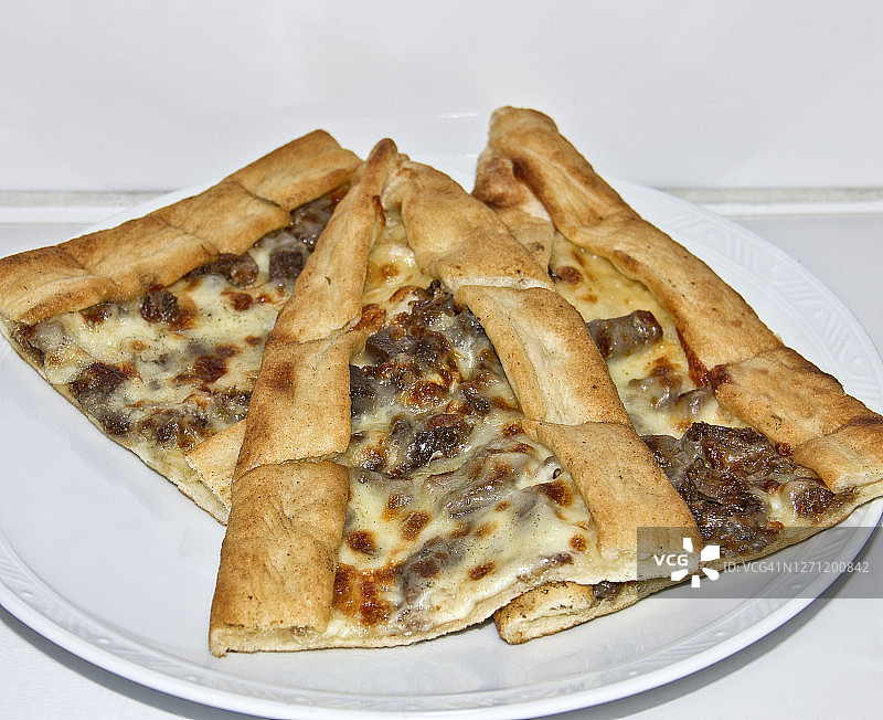 土耳其肉末皮塔饼图片素材