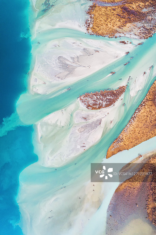 航拍辫状河图片素材