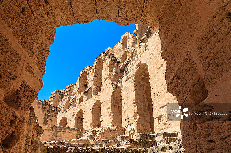 突尼斯杰姆的圆形剧场图片素材