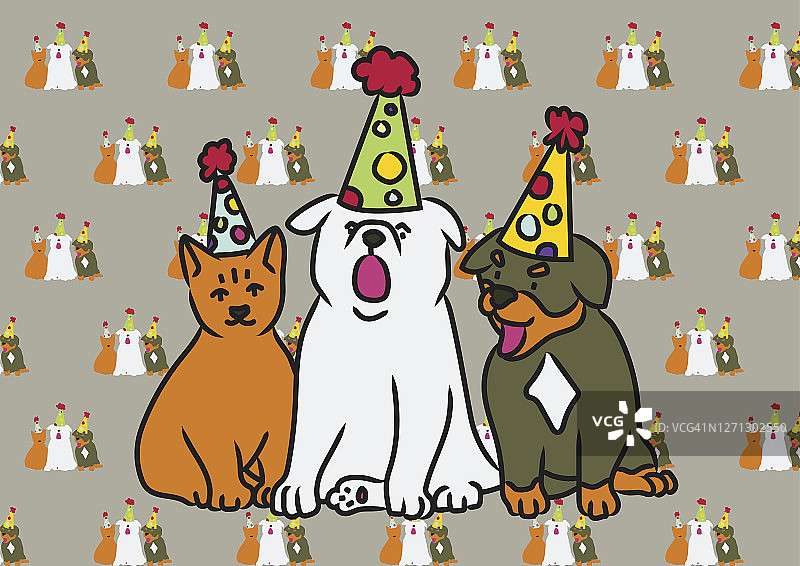 戴着生日帽的狗图片素材