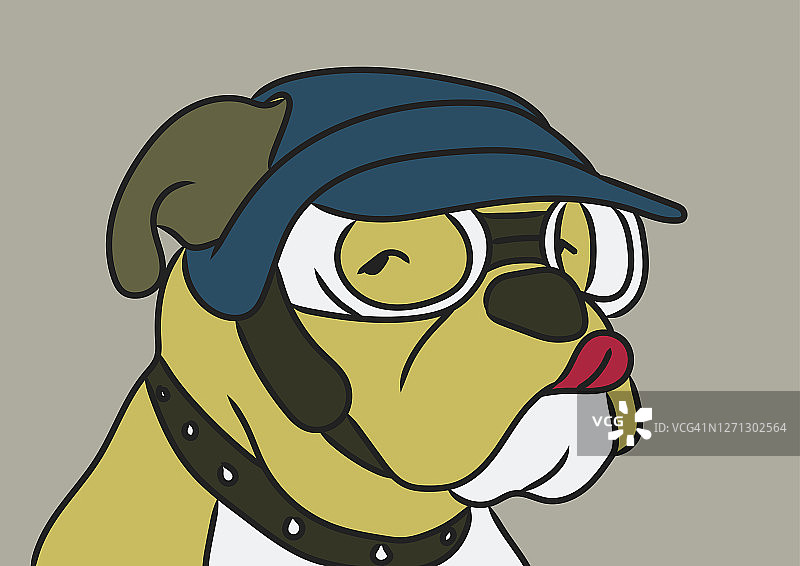 戴飞行员帽的狗图片素材