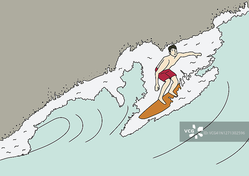 一位男子在冲浪图片素材