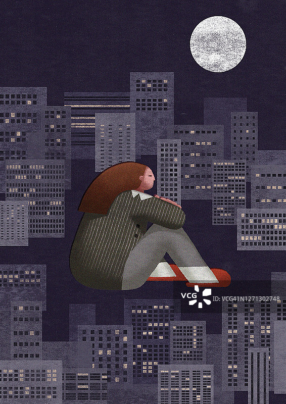 心理健康抑郁症插画图片素材