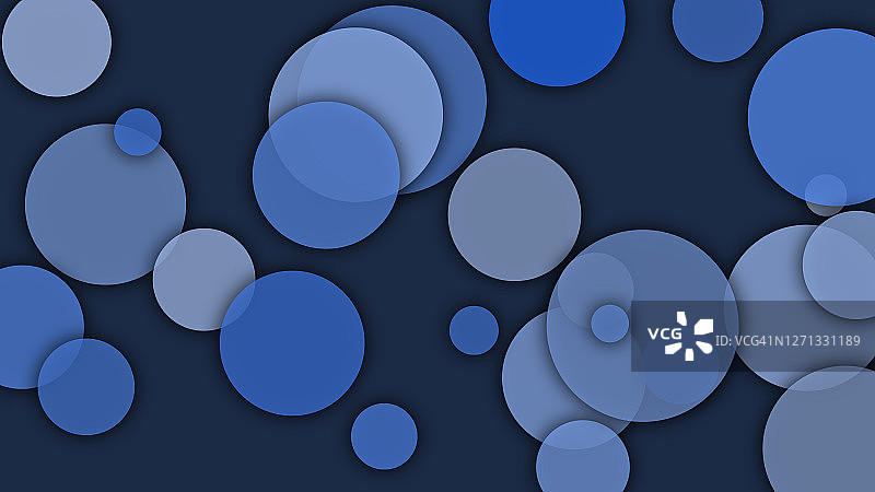 深蓝色背景上的许多圆圈图片素材