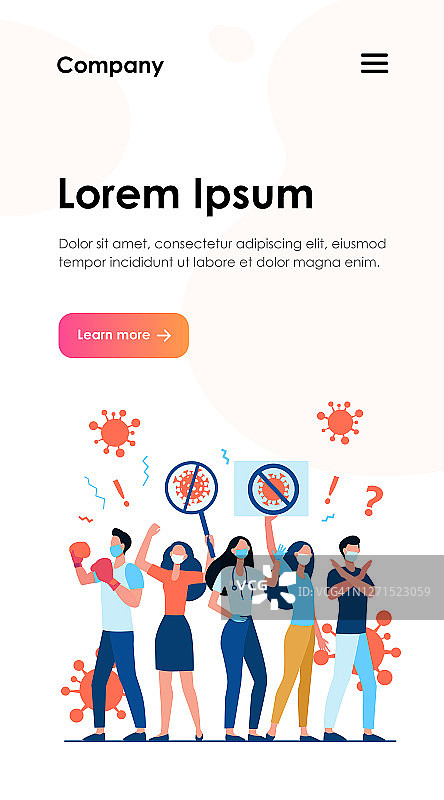 抗议新冠病毒的人群图片素材