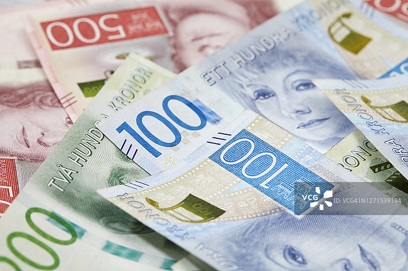 不同面值的瑞典货币图片素材