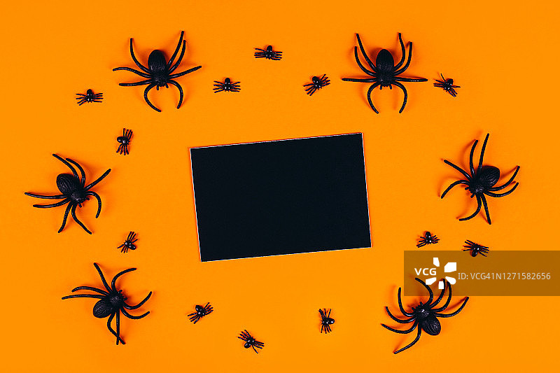 万圣节主题背景与题词卡片图片素材