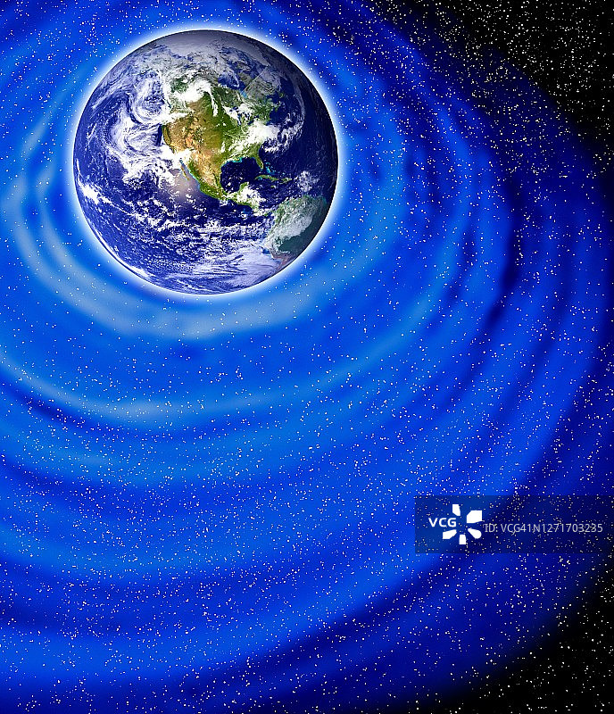 扭曲时空的地球插图图片素材