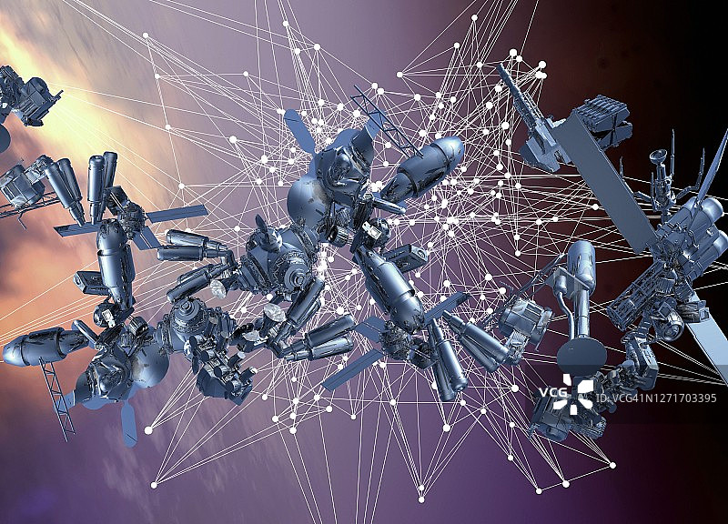 太空垃圾概念插画图片素材