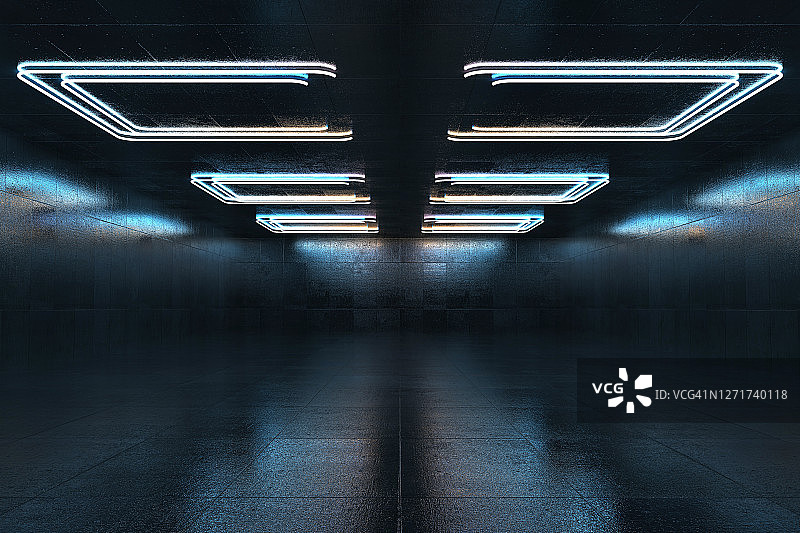 3d插图抽象走廊与背景图片素材