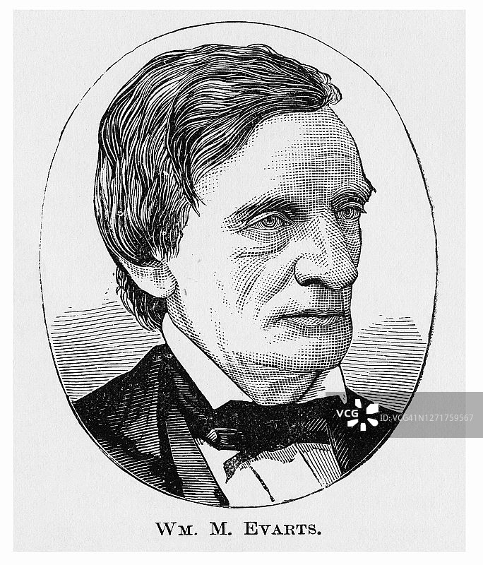 威廉·麦克斯韦·埃瓦茨肖像图片素材