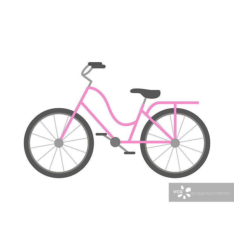 经典粉色自行车运动交通工具图标图片素材