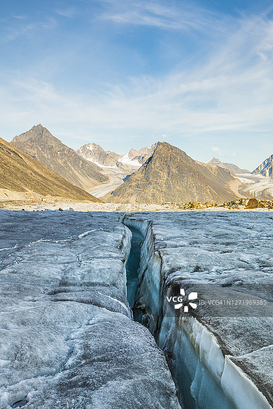 阿uyuittuq国家公园的冰川裂缝图片素材