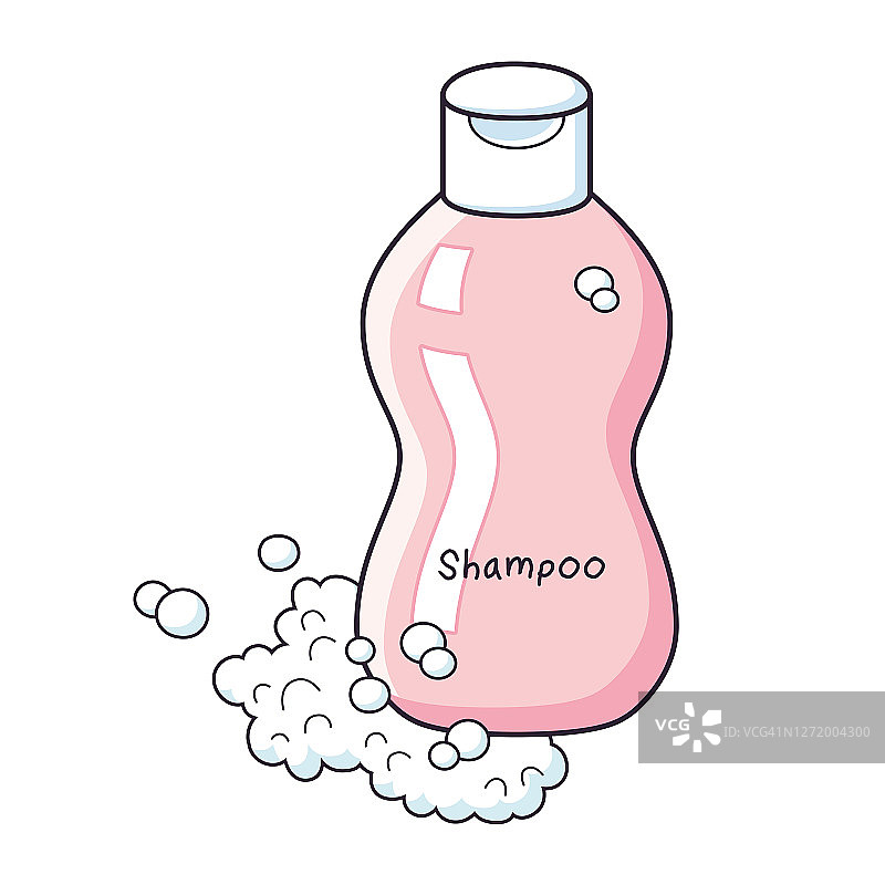 带泡沫的洗发水瓶图片素材