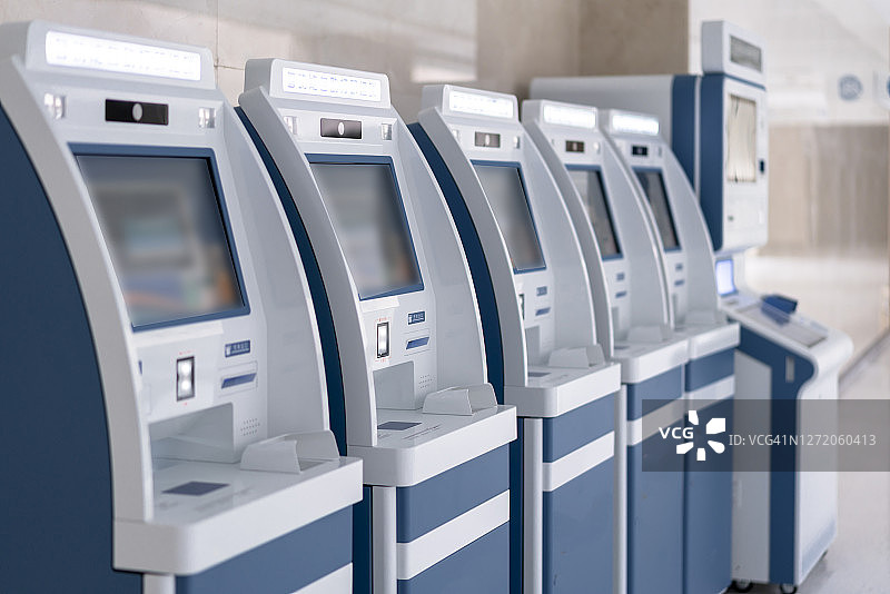 电子自助服务柜台行图片素材
