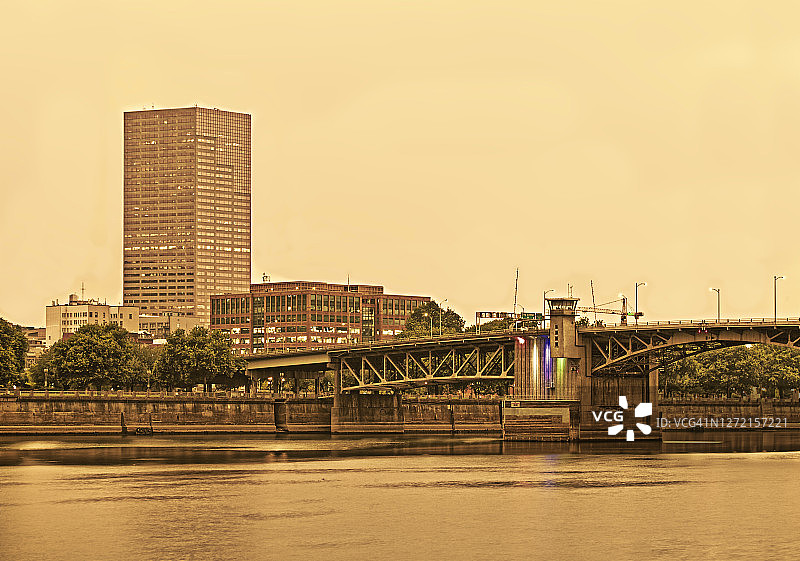 波特兰的野火烟雾图片素材