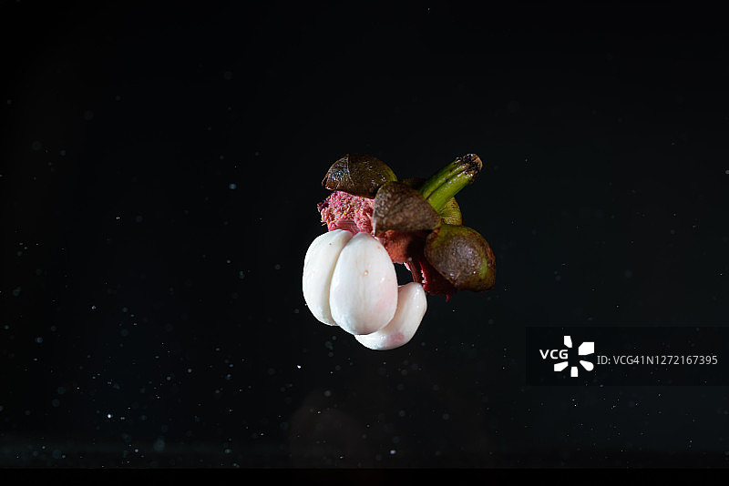 高速同步拍摄的空中舞动山竹图片素材