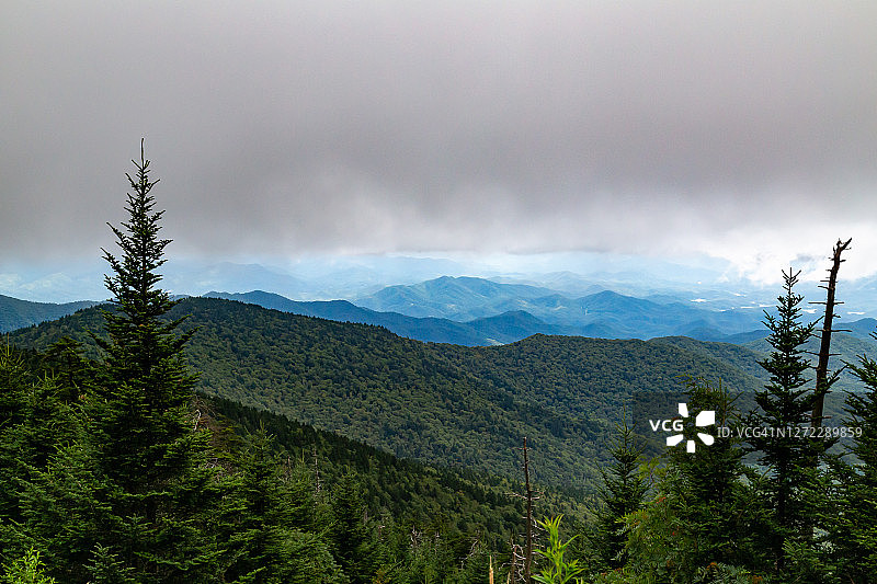 克林曼斯穹丘景观 - 美国大雾山国家公园图片素材