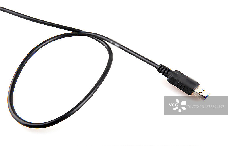 白色背景上的电脑USB延长线图片素材