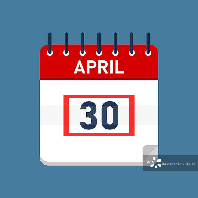 4月30日每日日历图片素材