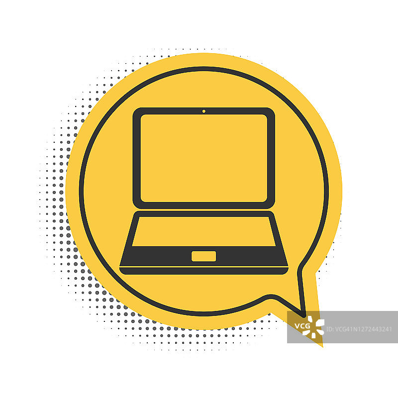 白色背景上的黑色笔记本电脑图标图片素材