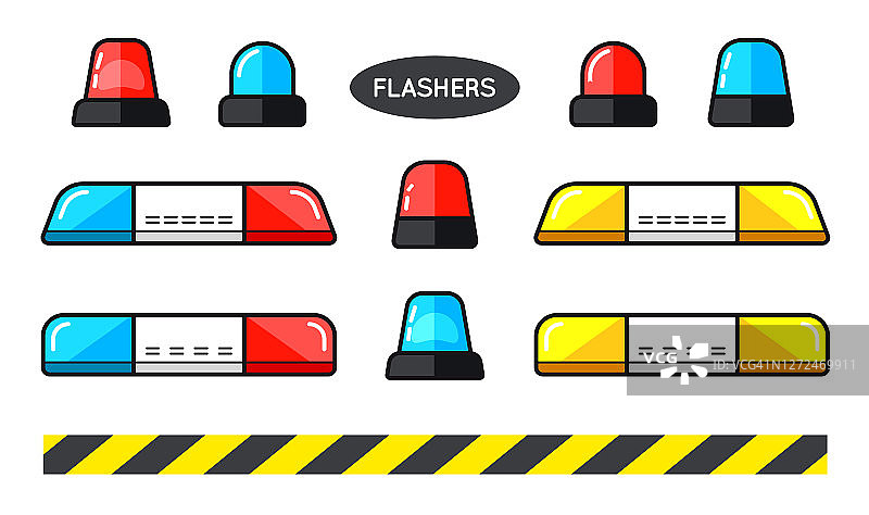 紧急部门专用闪光灯合集图片素材