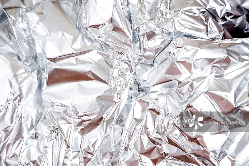 银色褶皱铝箔纹理抽象背景图片素材