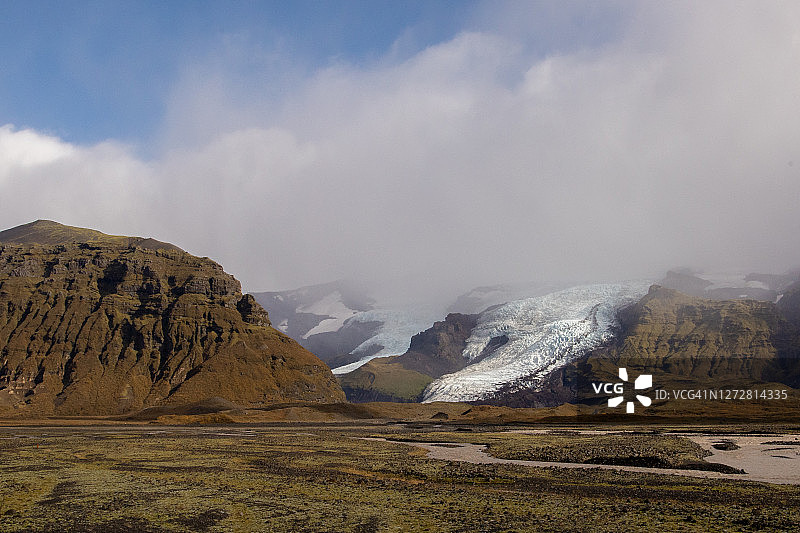 冰岛的冰川山脉图片素材