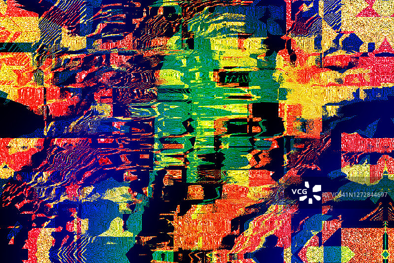 抽象三角形几何形状蓝色速度运动故障纹理分形背景图片素材