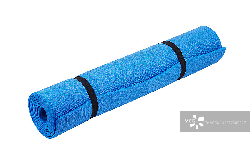 白色背景上的瑜伽垫图片素材