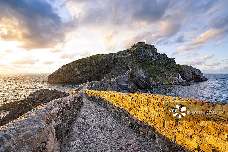 加兹特鲁加特岛圣胡安，西班牙巴斯克地区图片素材