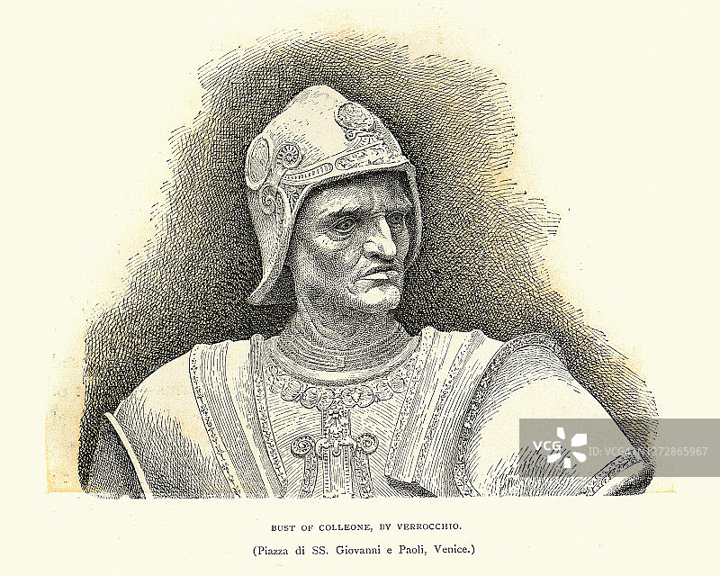 巴托洛梅奥·科莱奥尼半身像，仿安德烈·德尔·委罗基奥图片素材