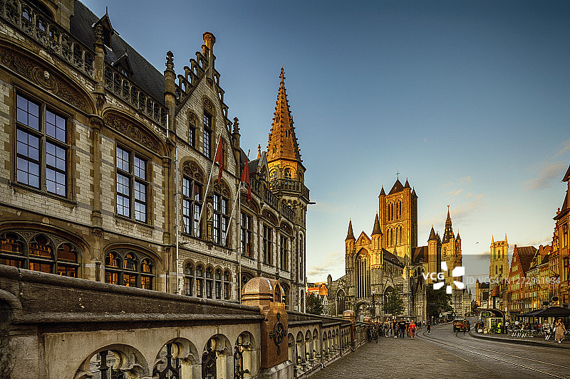 比利时根特Korenmarkt中央广场图片素材