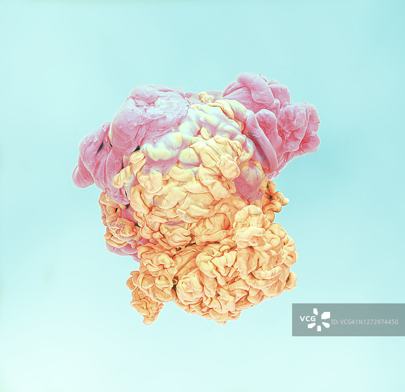 粉色和黄色液体云图片素材