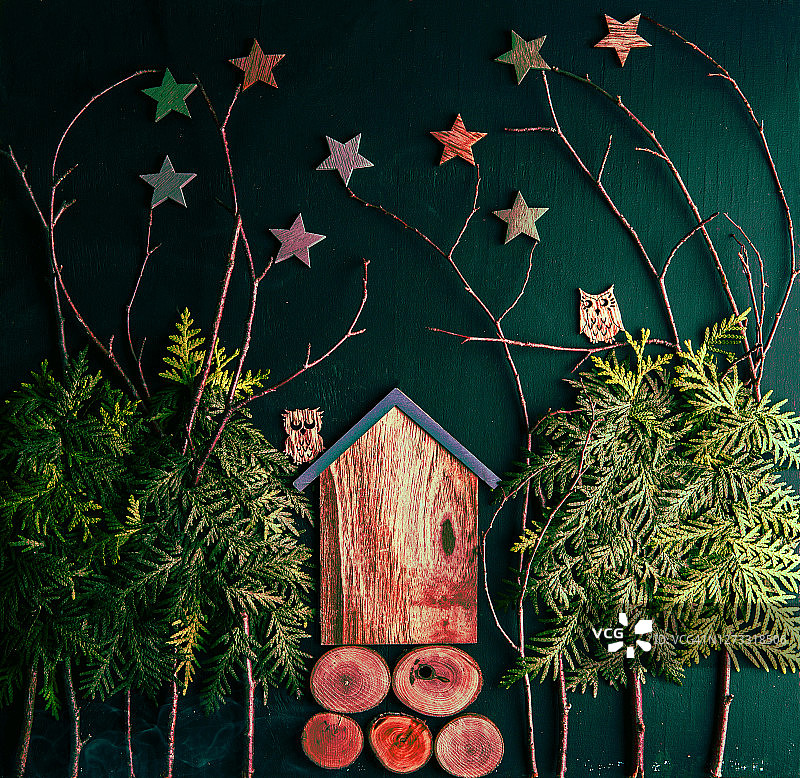 猫头鹰手工森林图片素材