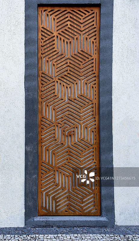 累西腓市中心殖民时期的房屋之门图片素材