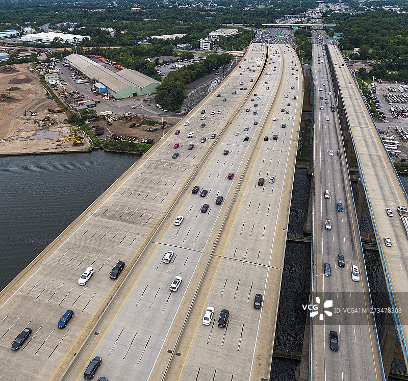 新泽西州总督大桥航拍全景图片素材