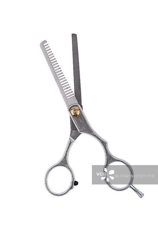 白色背景上用于理发的专业剪刀图片素材