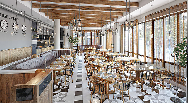 空旷的豪华餐厅图片素材