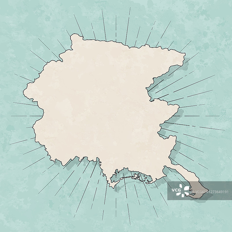 复古风格的弗留利-威尼斯朱利亚地图，旧纹理纸图片素材