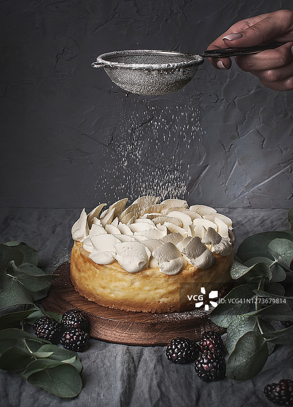 奶油挞侧视图食物摄影图片素材