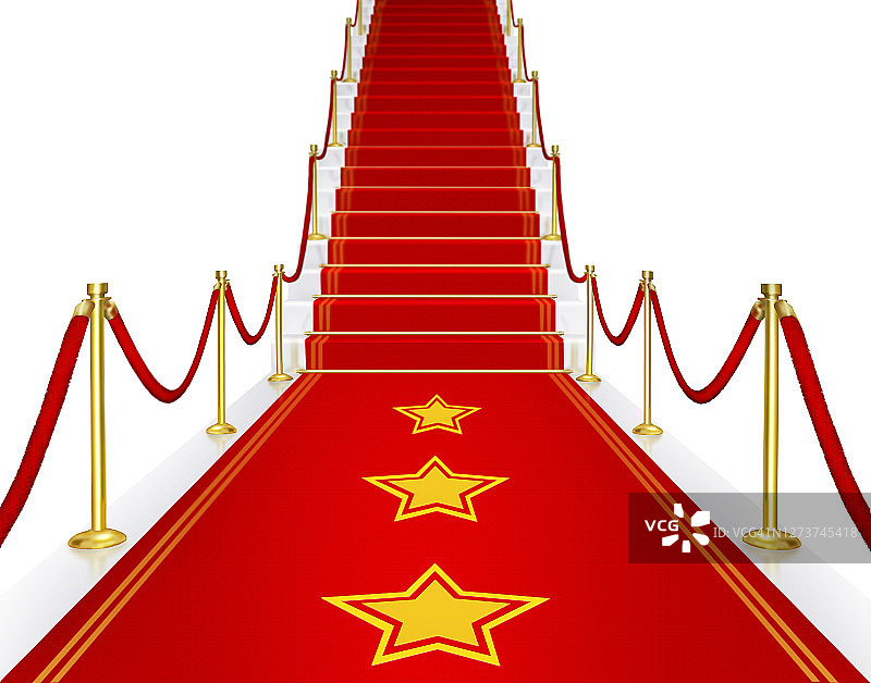 红色地毯楼梯3D贵宾背景图片素材