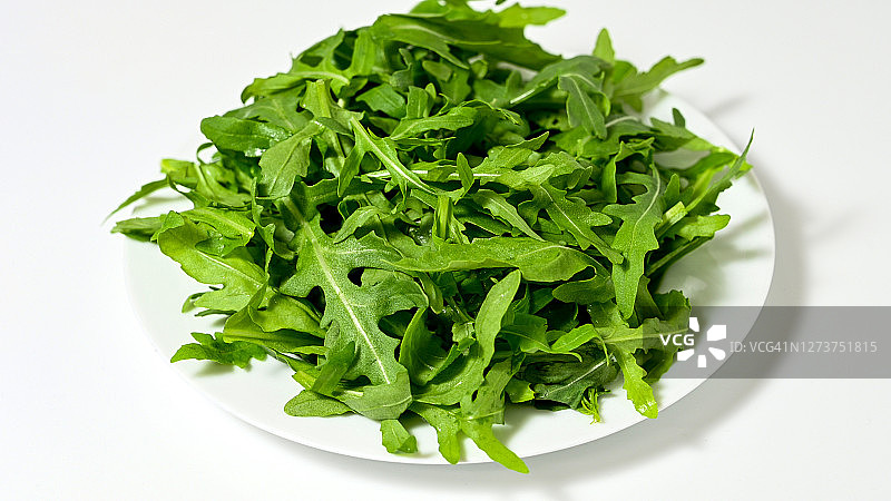 意大利绿色芝麻菜沙拉，清淡素食图片素材