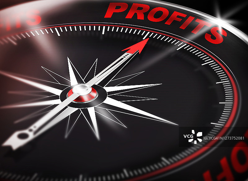 利润指南针概念3D图片素材